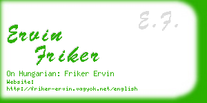 ervin friker business card